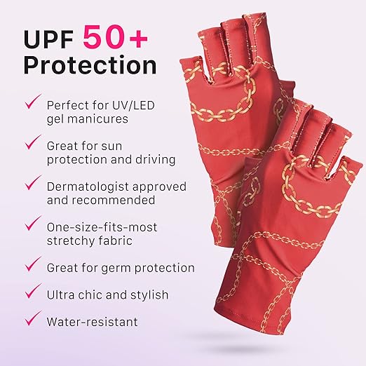 ManiGlovz - Original UPF 50+ UV Light Protective Nail Gloves | Gel Manicure and Anti UV Fingerless Gloves for Women | Protects Skin During Driving and Sun Exposure