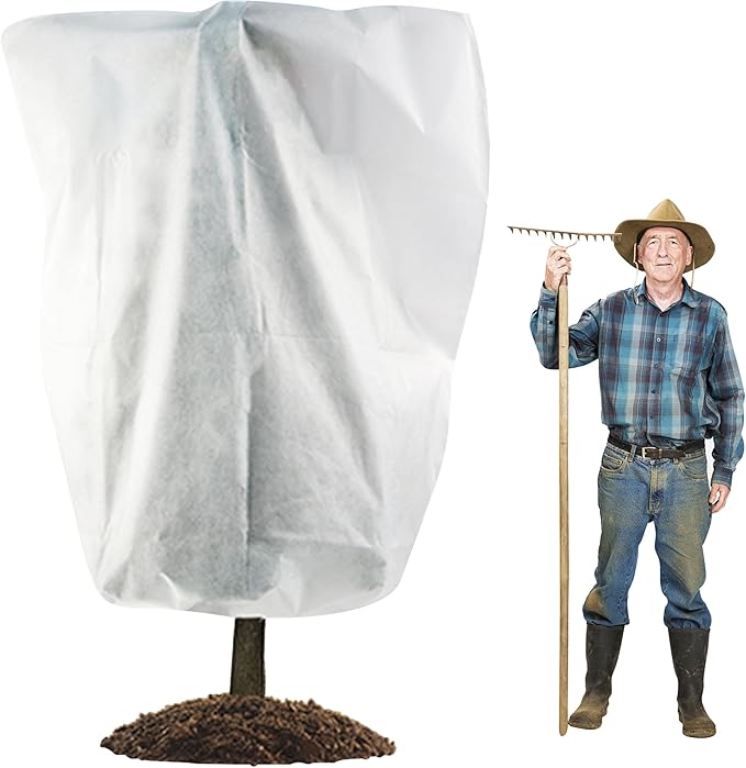 Cthenqeeu Plant Covers Freeze Protection - Shrub Cover, Winter Tree Cover with Drawstring for Season Extension & Frost Protection, White (1 Pack, 84x72 in)