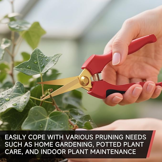 FLORA GUARD Garden shears – 8.2" Straight Tip & 7.2" Curved Blade pruning shears for gardening, Great Christmas Gifts, ideal for Precise Trimming of Flowers, Plants, and Garden Maintenance (2 Pack)