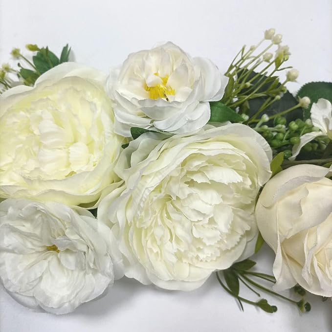 Arch Flowers, Artificial Floral Swags, 23", Decorative Swag, Artificial Flower Swag for Door Party Wall Home Decor(Ivory)