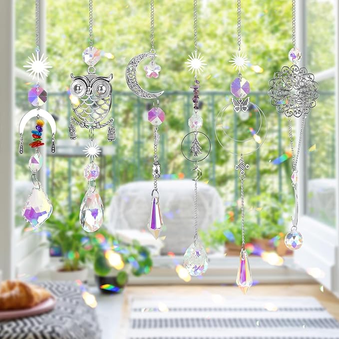 Tarklanda 460 PCS DIY Crystal Suncatcher Craft Kit - Rainbow Maker Hanging Sun Catchers with Hooks Chains Colorful Prism Pendants for Window Garden Home Christmas Decor Wedding Birthday Gifts