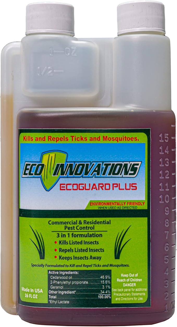 EcoGuard Plus Mosquito Fogger Outdoor Plant Based Spray for Yard, Natural Tick Control Kills Repels Harmful Bugs, Safe for Kids Pets Plants, 16 Oz Covers 2 Acres