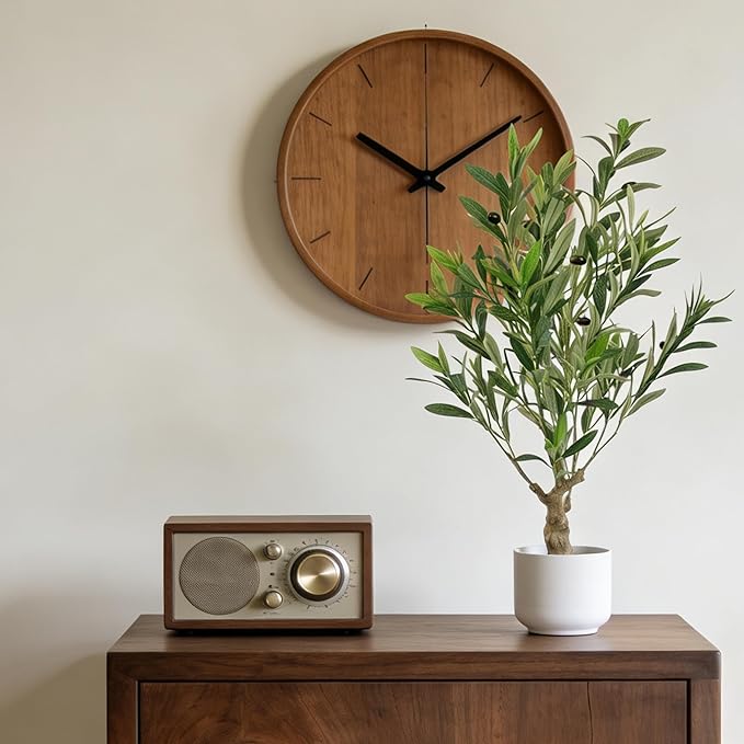 Abyjifar 34" Fake Olive Tree with Pot Indoor, Small Artificial Olive Branches Stems Potted Greenery Faux Green Plants in Pot for Tabletop Desk Office Bedroom Bathroom Kitchen Living Room Home Decor