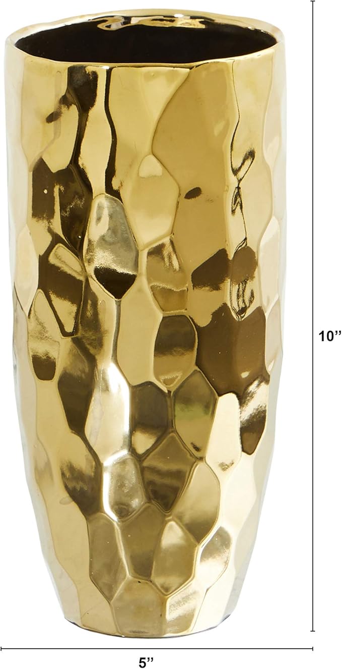 Nearly Natural 10in. Designer Gold Cylinder Vase