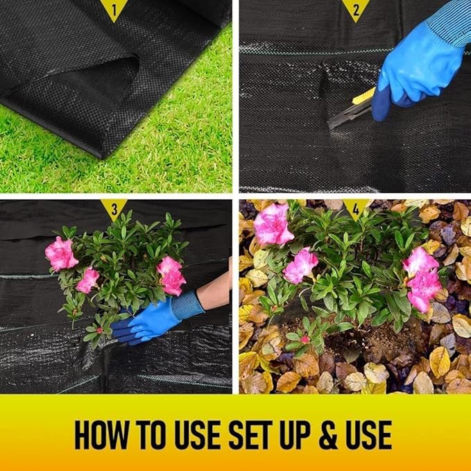 5FT x 300FT Weed Barrier Landscape Fabric, 3.2oz Premium Heavy Duty Garden Cloth, Ground Cover for Gardening, Farming