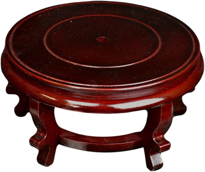 9" Wooden Rosewood Fishbowl Display Vase Stand Plant Pot Display Stand