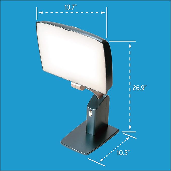 Carex Day-Light Sky Bright Sunlight Therapy Lamp, 10000 LUX Therapy Lamp at 12 Inches, LED Bright White Light with Adjustable Height and Brightness Levels for Mood