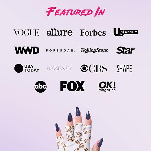 ManiGlovz - The ORIGINAL UPF 50+ UV Light Protective Nail Gloves | Gel Manicure and Anti UV Fingerless Gloves for Women | Can be Used as Sun Protection Gloves for Driving | Smooches Print