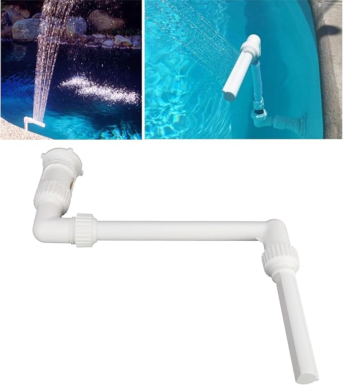 Pool Fountain above Swimming Pools,Pool Waterfall Spray Pond Fountain,Water Fun Sprinklers above In Ground Swimming Pool Decor, Fun Pool Waterfall Sprayer for Backyard Outdoor, White