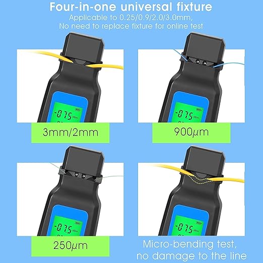 Rechargeable Live Fiber Optic identifier A-40A 800~1700nm wavelength Response Range,for 0.25 0.9 2.0 3.0mm, Single/Multi-Mode Universal, with LED Function and 1 FC-LC Adapter