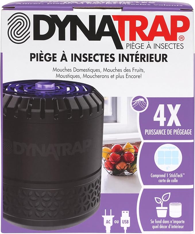 DynaTrap DT152 Indoor Insect Trap and Killer – Catches and Kills Fruit Flies, Gnats, Moths, Mosquitoes & Other Flying Insects (Pack of 6)