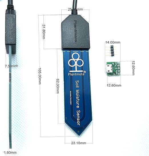 Plantmate Capacitive Soil Moisture Sensor 3.3V Compatible with Arduino (2-PAC)