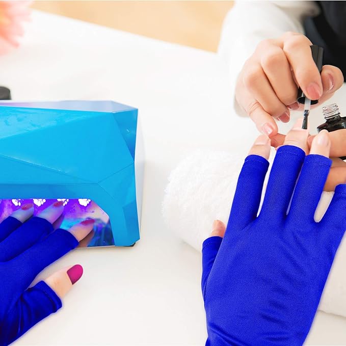 Syhood 3 Pair UV Gloves for Nail Lamp Upf50+ UV Fingerless Protection Glove for Gel Manicures Art Protect Hand from Nail Lamp