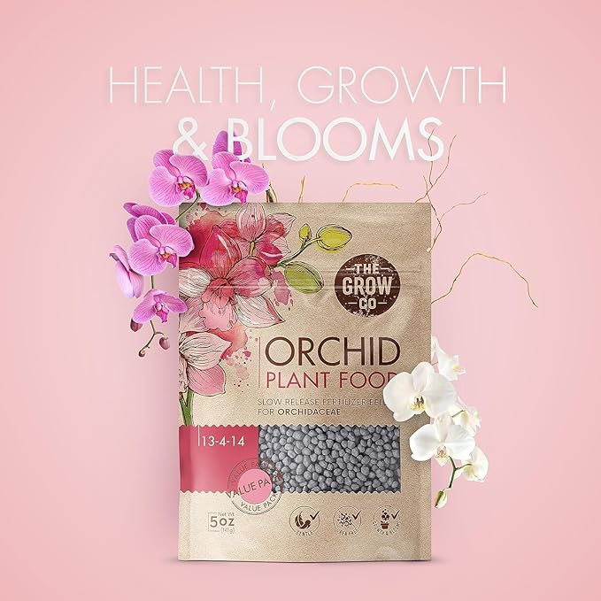 Orchid Plant Food (5 oz, 50+ Applications) - Bloom Booster Fertilizer Pellets for Orchids in Pots - Slow Release Nutrients for Healthy Flower & Reblooms