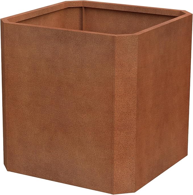 GJWCVL Corten Steel Planter Box-24"x24"x24"-Large Square Planter Matel -Outdoor Indoor- Heavy Duty Rustic Tall Planter Flower Pot Commercial Residential for Patio Porch Deck Home Backyard