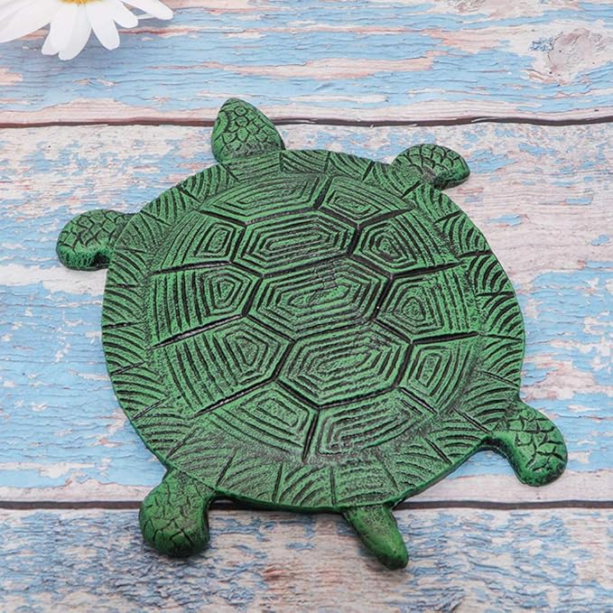 MDLUU Tortoise Stepping Stone, Cast Iron Flagstone, Decorative Turtle Stepping Stone for Lawn, Yard, Garden Walk Way, 13.3"×10.2"