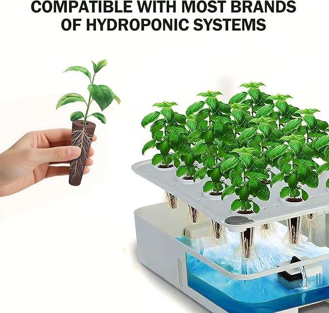 60 Pack Pods Replacement, Hydroponic Grow Sponges Rapid Rooting Seed Starter Sponges Compatible with Aerogarden,IDOO, Models & Indoor Hydroponic Systems