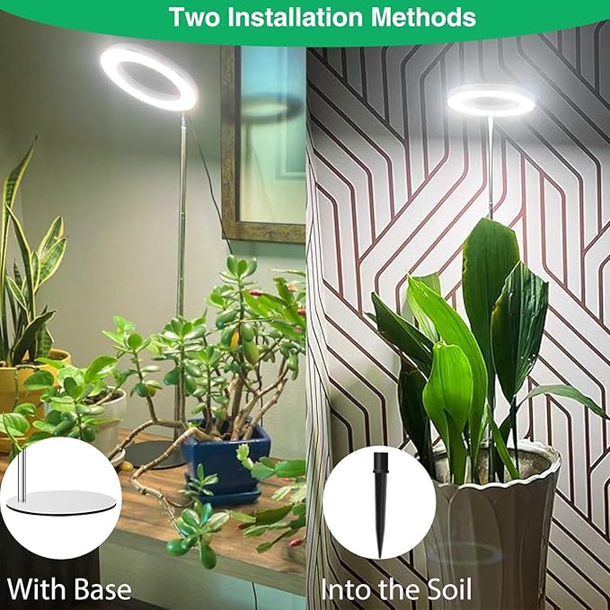 Aokrean Grow Lights for Indoor Plants, Full Spectrum Plant Lights for Indoor Growing, 9.8"-37.4" Height Adjustable Desk Grow Lamp with Auto Timer 6/12/16Hrs, 3 Optional Spectrums, 5 Brightness,1 Pack