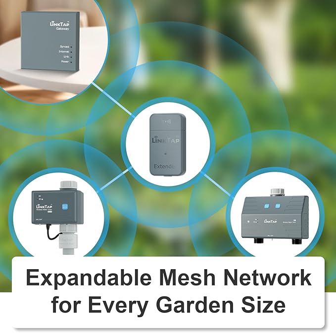 LinkTap G2S Smart Water Timer & Gateway, Greater Range Than WiFi Hose Timer, Real-Time Fault Detection & Alerts, Weather Awareness, Automatic Sprinkler Watering System for Lawns and Yard, Anti-Freeze