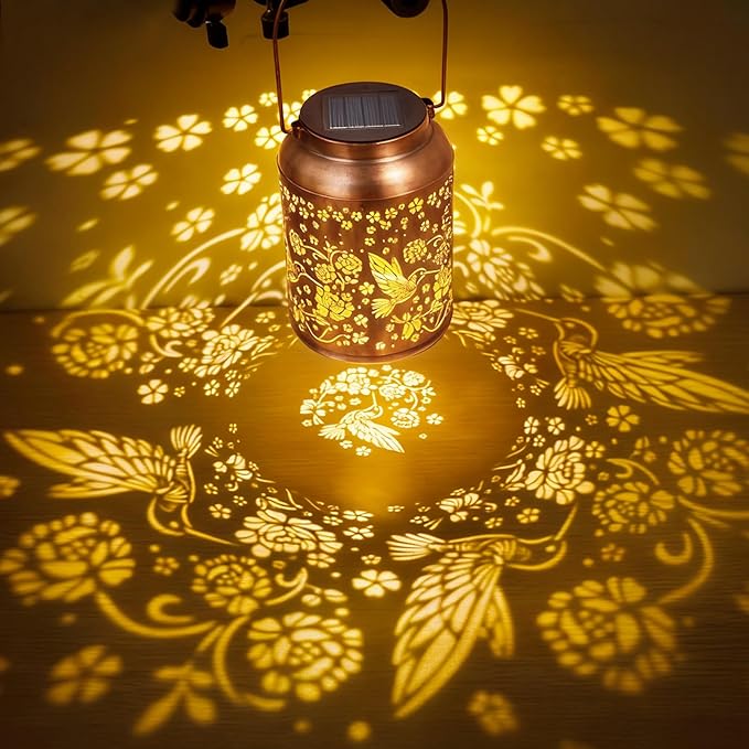 Christmas Gifts Hummingbird Solar Lanterns Outdoor Waterproof - Birthday Gifts for Women, Grandma - Hanging Solar Lights Decoration for Garden, Patio, Yard - Decor Solar Lantern for Outside, Porch