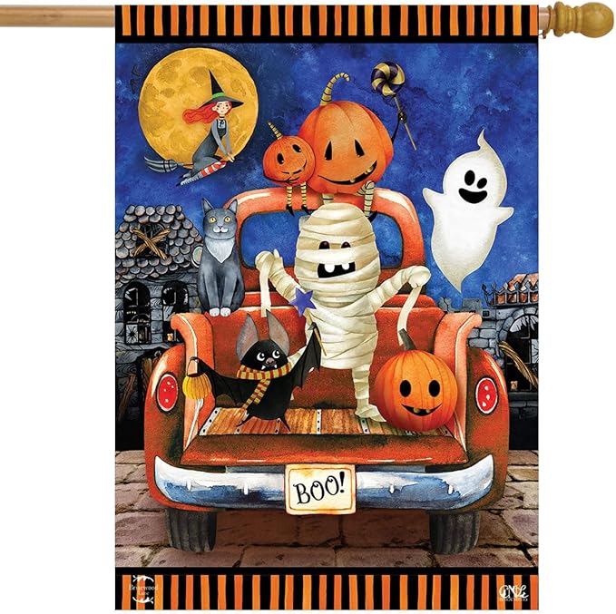 Haunted Pickup Halloween House Flag 40" x 28" Briarwood Lane