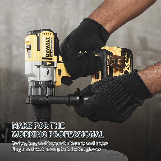OZERO Work Gloves for Men Women: Mechanic Glove Touchscreen Firm Grip Dexterity Light Duty Gloves for Gardening Construction
