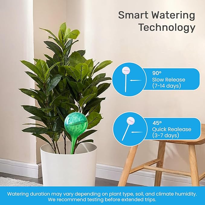 Little Green Leaf LGL Plant Watering Globes - Automatic Self Watering Globes. Decorative Self Watering Planter Inserts. Self Watering Spikes to Support Plant Health. 6 Pack x 100ml