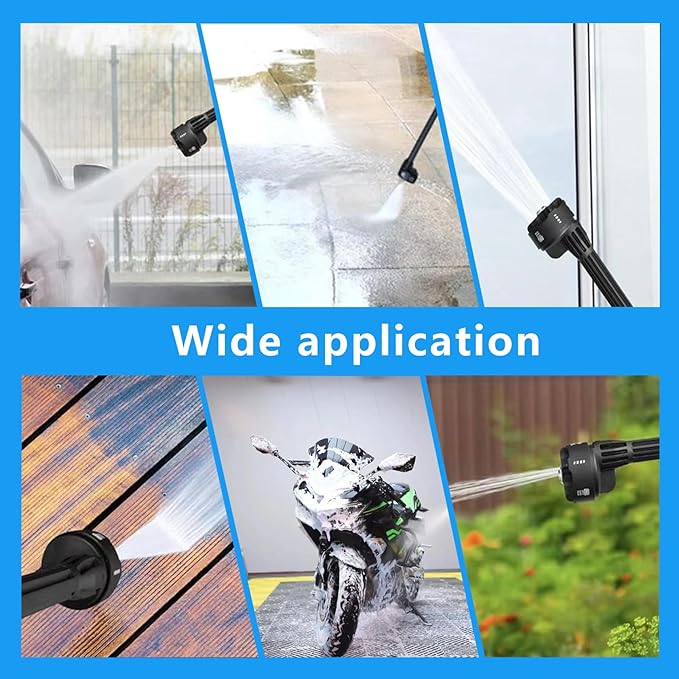Portable Cordless Pressure Washer, 980PSI Cordless Car Pressure Washer with 2 Batteries, 6 in 1 Nozzle, 5 Meter Hose, for Watering, Cleaning, Car Washing, Floor Washing