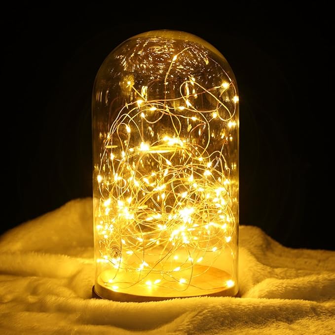 GDEALER 2 Pack 20 Feet 60 Led Fairy Lights Battery Operated with Remote Control Timer, 8 Modes Waterproof Copper Wire Twinkle String Lights for Bedroom Party Indoor- Warm White