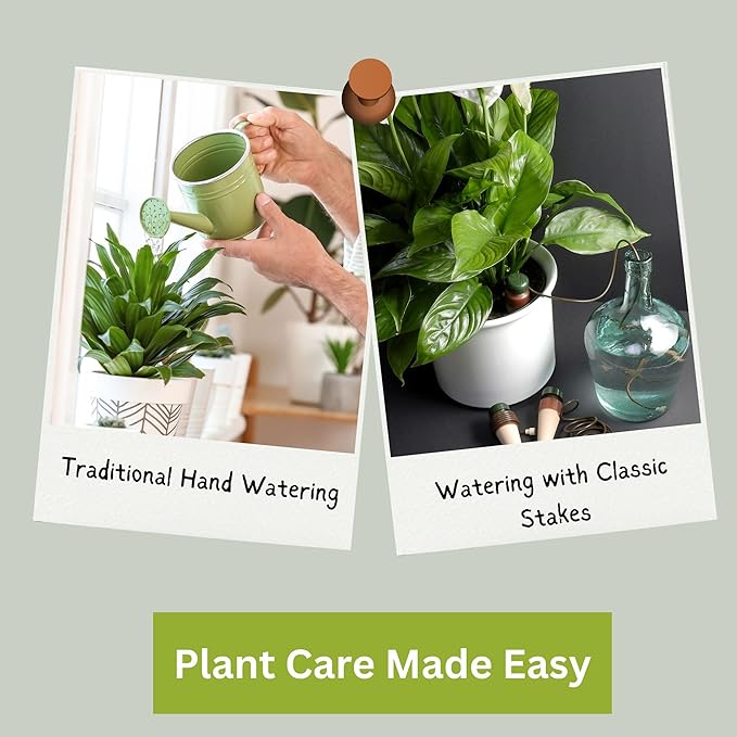 Blumat Classic Self-Watering Stakes - Automatic Drip Irrigation System for Indoor Plant Watering & Outdoor - Water Drip Solution for Potted Plants - Slow Release Stakes, 12 Pack, wo Adapter