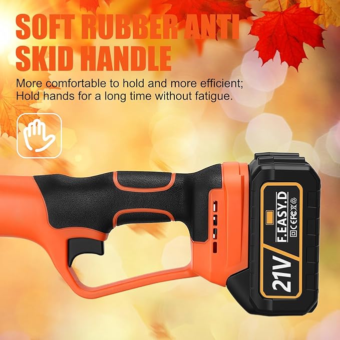 Cordless Leaf Blower, Handheld Leaves Blower Extendable Pole Folding Leaf Blower 29000RPM 400W with 2 X 3000mAh Battery for Snow Dust Leaves Removal Lightweight Portable