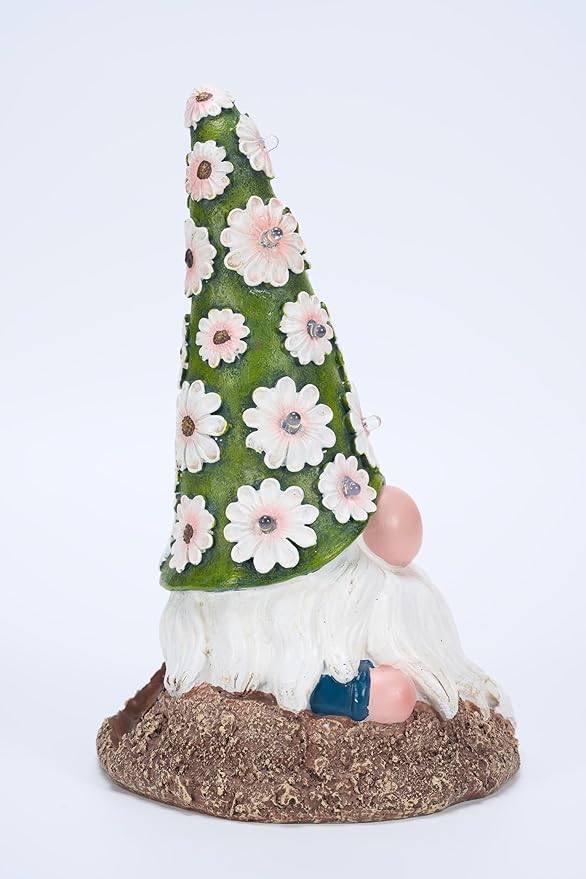 Garden Gnome Solar Light Outdoor Statue, Decorative Lawn Ornament for Patio, Balcony, Yard, Housewarming Gift