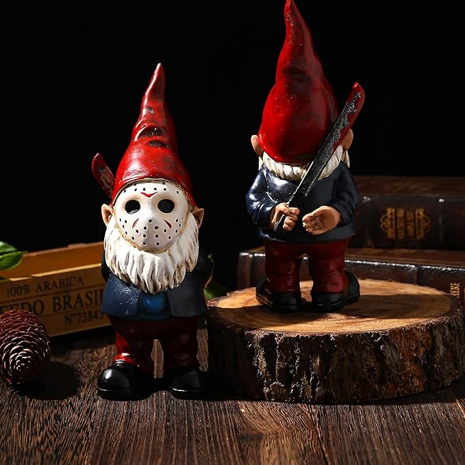 Garden Gnome Statue Decoration Garden Decor Horror Gnomes Boo Basket