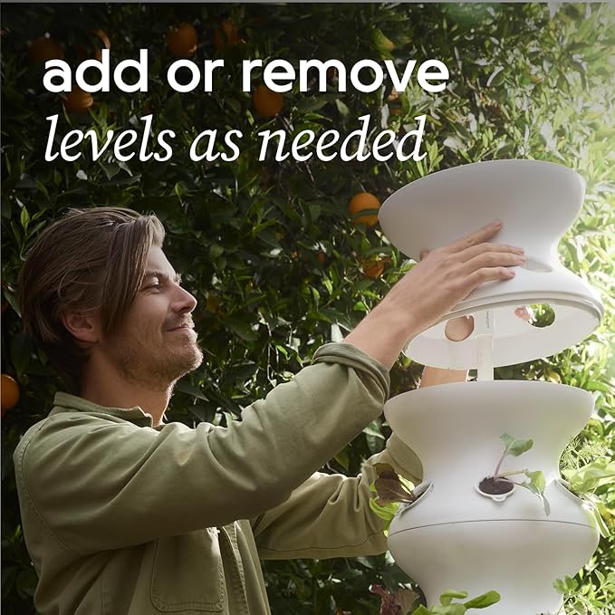 Farmstand Starter Kit with Glow Rings and 36 Seedling Credits | Large Hydroponic Growing System Kit | Vertical Garden Planter Tower | 6ft 7in Tall