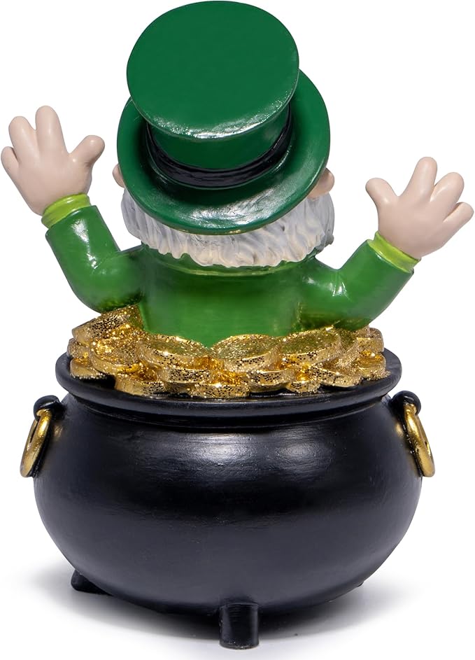 Hodao St Patrick's Day Gnome Decoration Beard Elf for St Patricks Day Home Table Figurines Decor for St. Patrick's Gifts Luck Green Irish Handmade Gnomes Spring Decortion Gifts (Green-One)