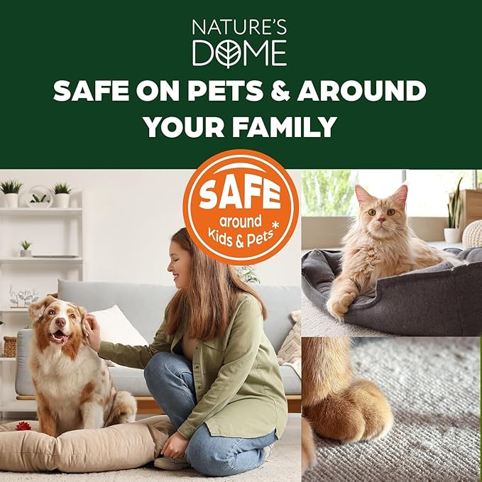 Nature’s Dome Outdoor Flea & Tick Spray – 16 oz – Kills & Repels Fleas, Ticks, Larvae & Eggs – Plant-Based Pest Control – Safe for Pets, Kids & Plants – Ready-to-User