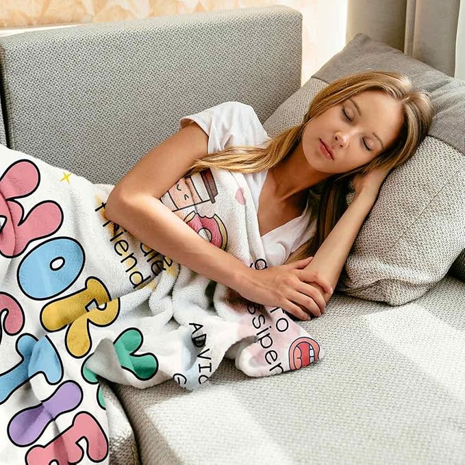Glydein Work Besties Gifts for Women, Flannel Soft Blanket Decor, Coworker Best Friend Bestie Gifts for Women, Work Friendship Friend Birthday Gift, Work Bestie New Job Farewell Gift