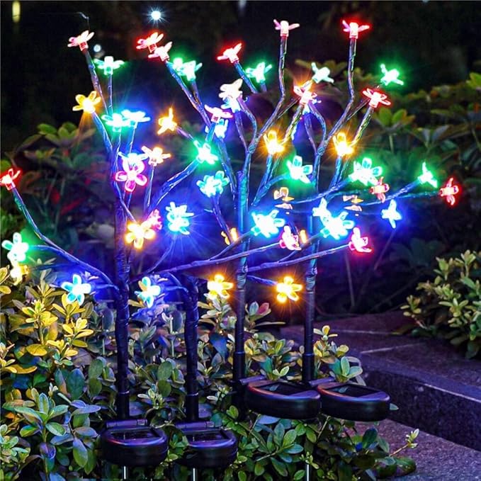 IUEECEN Solar Garden Lights Outdoor,Solar Lights Outdoor Decorative Waterproof for Outside 6Pack, 120Led Solar Flowers Garden Decor, Yard Pathway,Patio Fairy Decorations,Gardening Gifts for Women Mom