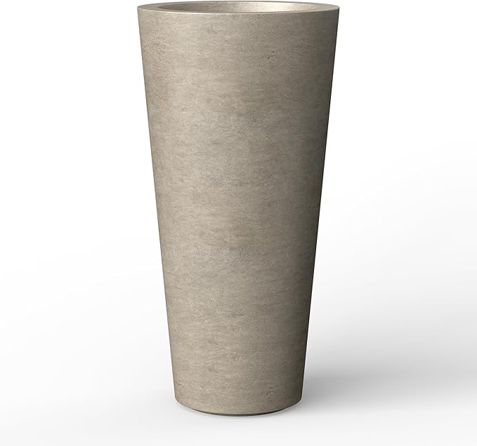 Kante Tall Concrete Planter, 15.8 Inch Height Large Flower Pot for Indoor Outdoor Plants, Suitable for Home, Patio, Garden, Porch, Weathered Concrete