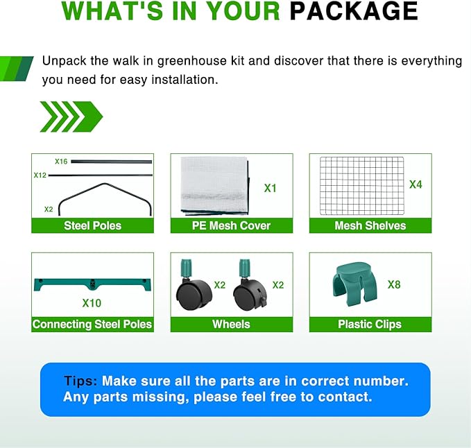 Yesker Mini Greenhouse 27"x20"x63" Portable Indoor / Outdoor Small Green House with 4 Tier 4 Shelves Wheels Thicken PE Cover Compact Greenhouses Kit for Winter Gardening Balcony Patio Backyard, White