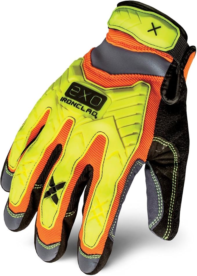 Ironclad mens Work Gloves EXO Hi Viz ImpactXX Large, Hi-viz Yellow & Orange, 2X-Large Pack of 1 US