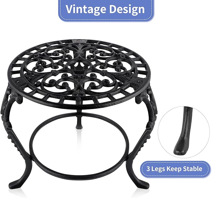 MOLIGOU Cast Iron Plant Stand, Heavy Duty Flower Pot Stand, Potted Plant Holder for Living Room, Bedroom, Entryway