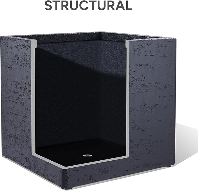 TerraDeco 20 Inch Square Concrete Planter（20Lx20Wx20H，48 Pounds）,Durable All-Weather Use with Drainage Holes,Large Square Planter for Outdoor Indoor Plants