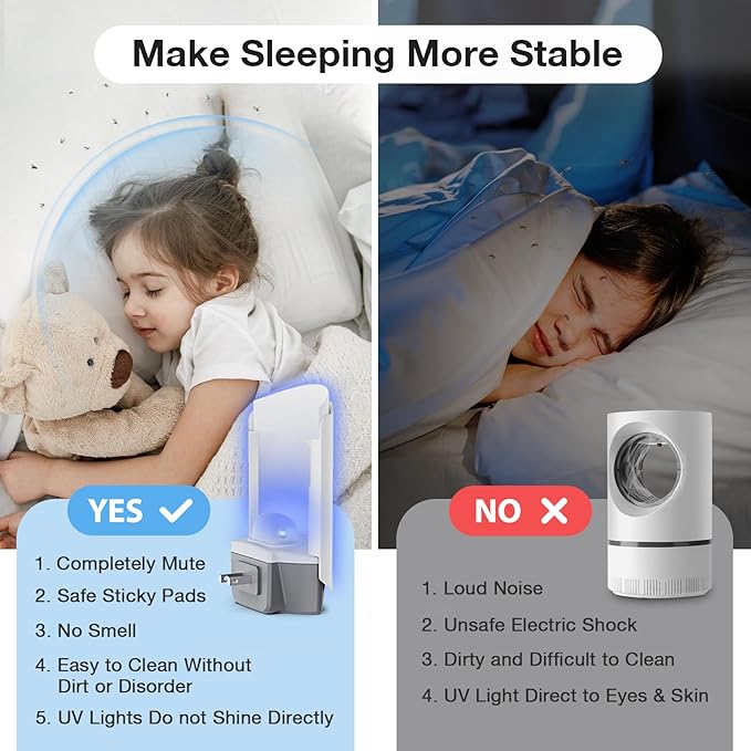 Fly Trap Indoor 1 Pack and 3 Refills Glue Cards – Flying Insect Trap, Fruit Fly & Gnat Trap for Indoor Use, Quiet Bug Catcher for Mosquitoes, Flies & Flying Insects