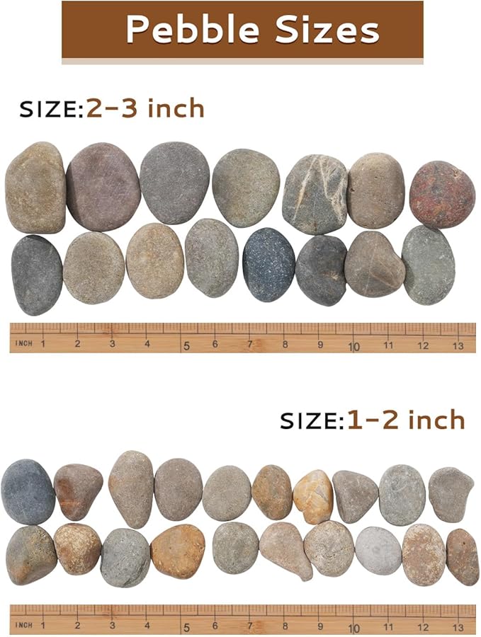 FAHAXIKI Natural River Rocks-20 lbs of Pebbles and River Stones,2-3 Inch Plant Rocks for Landscaping,Garden Paving,Crafting,Walkways,and Outdoor Decorative Stone,Mexican Beach River Rocks