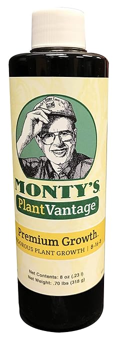 PlantVantage Premium Growth Liquid Plant Food - Liquid Fertilizer for Stronger Stems & Larger Leaves, NPK Fertilizer (8-16-8) with Zinc & Iron, Foliar Spray for Trees, Shrubs & Flower Boost, 8 oz