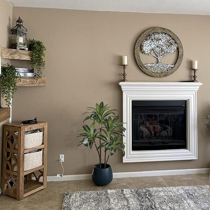 Aveyas 4ft Artificial Dracaena Tree for Home Decor, 4 Feet Real Touch Large Faux Plant Fake Silk Floor Trees with Pot for Indoor Outdoor House Living Room Office (4 ft Tall)