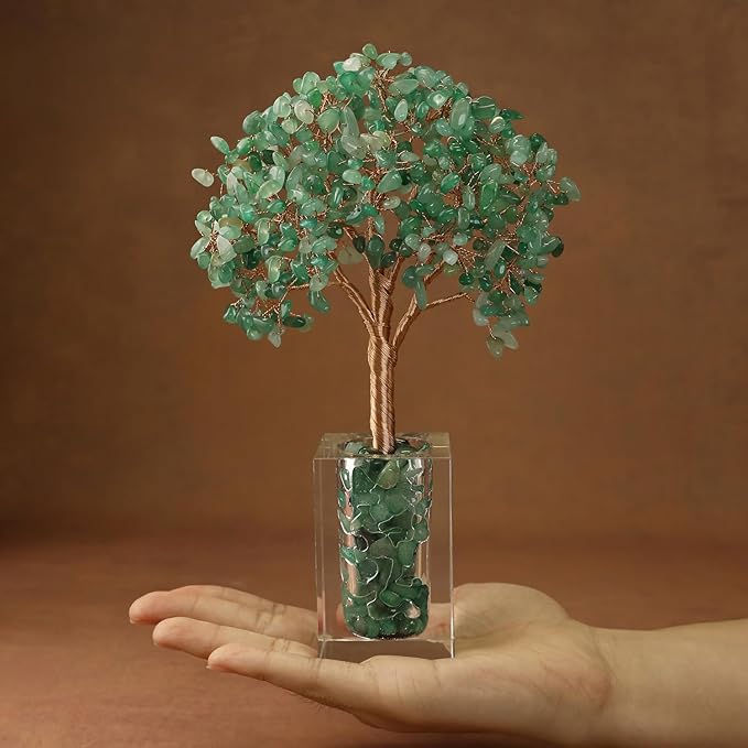 Magic and Miracles Green Aventurine Crystal Tree Home Decor, Green Healing Crystals Stones, Bonsai Money Tree, Home Table Desk Decor, Christmas Housewarming for Women Wife Friend