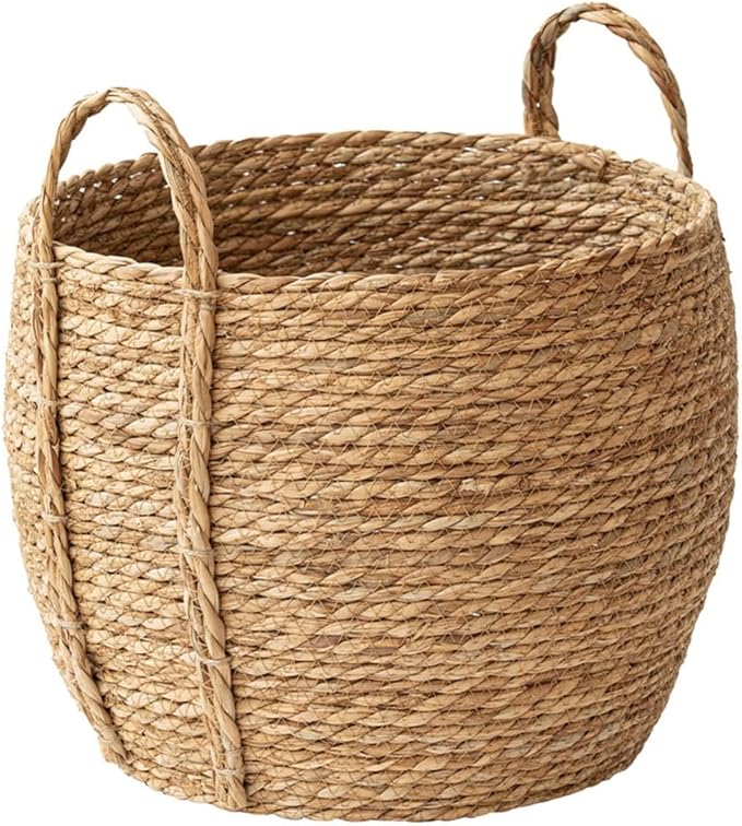 Wicker Planter Basket, Basket Planters for Indoor Plants, Rattan Grass Woven Flower Baskets, Planter Pot for Living Room,Floor Standing Storage,Balcony Garden Decoration (Small)