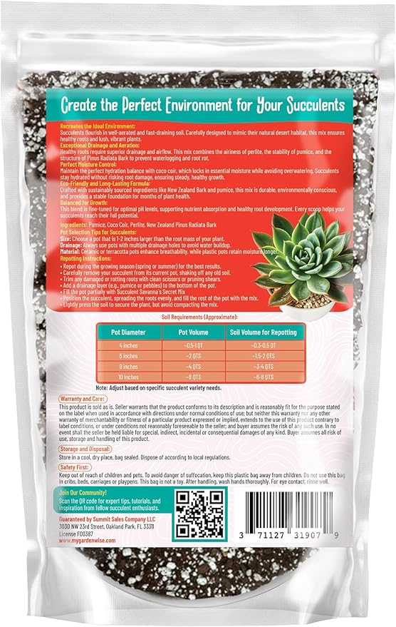 GARDENWISE Premium Organic Succulent Potting Mix – Well-Draining Indoor Plant Soil – Safe, Eco-Friendly, UV-Treated – Perfect for Succulents, Aloe, and Cacti – Handcrafted in The USA (10 Quarts)